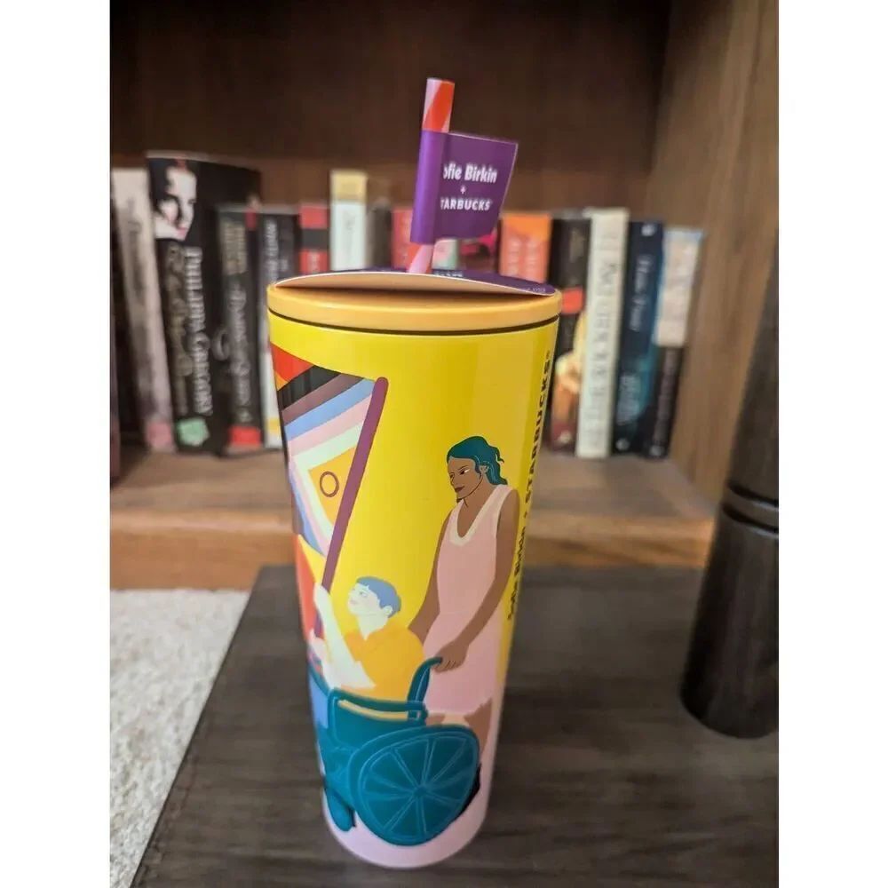 Starbucks X Sofie Birkin 2024 Yellow Summer Graphic SS Cold Cup Tumbler